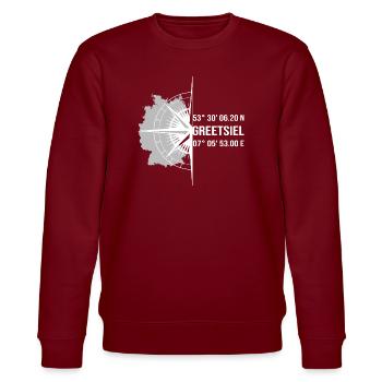 Koordinaten Greetsiel - Stanley/Stella Unisex Bio-Sweatshirt CHANGER  - Burgunderrot - Vorne - Nik (191cm) & Marisol (170cm)
