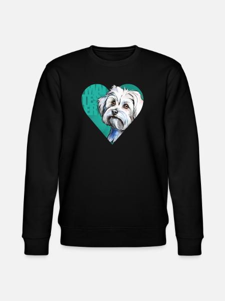 Malteser Portrait - Stanley/Stella Unisex Bio-Sweatshirt CHANGER  - Schwarz