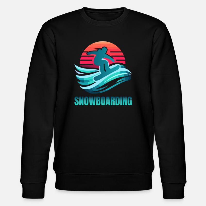 Scène vibrante du surf snowboard - Sweat bio CHANGER Stanley/Stella Unisexe - noir