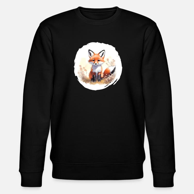Fuchs Aquarell - Stanley/Stella Unisex Bio-Sweatshirt CHANGER  - Schwarz