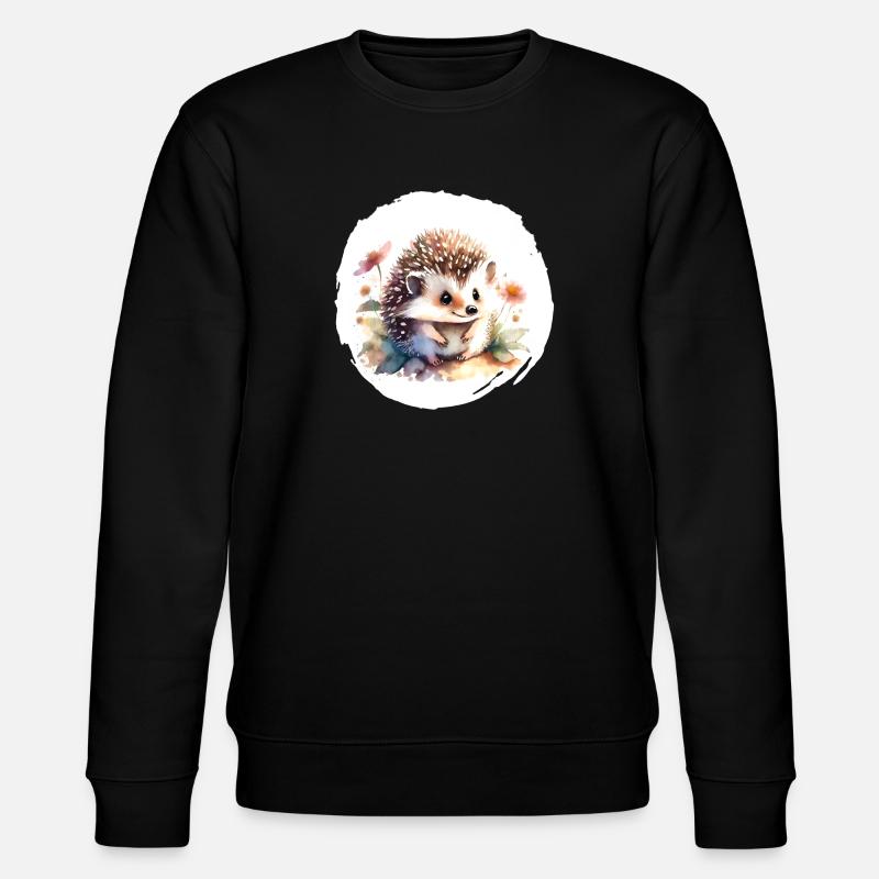 Igel Aquarell - Stanley/Stella Unisex Bio-Sweatshirt CHANGER  - Schwarz