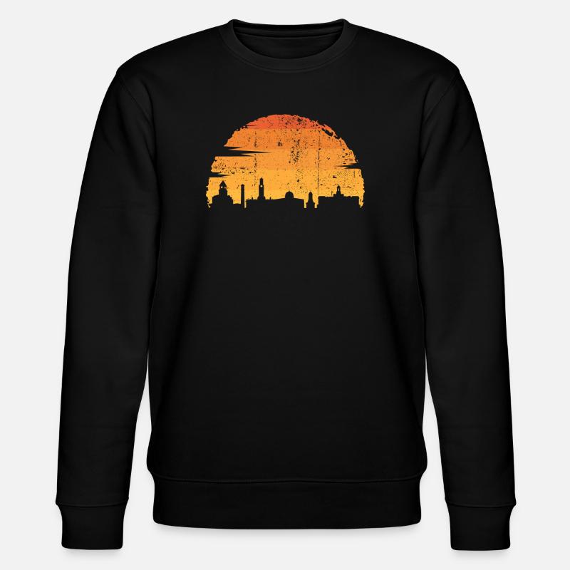 Sunset Skyline Silhouette - Stanley/Stella CHANGER Unisex Organic Sweatshirt - black