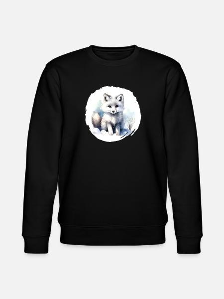Polarfuchs Aquarell - Stanley/Stella Unisex Bio-Sweatshirt CHANGER  - Schwarz