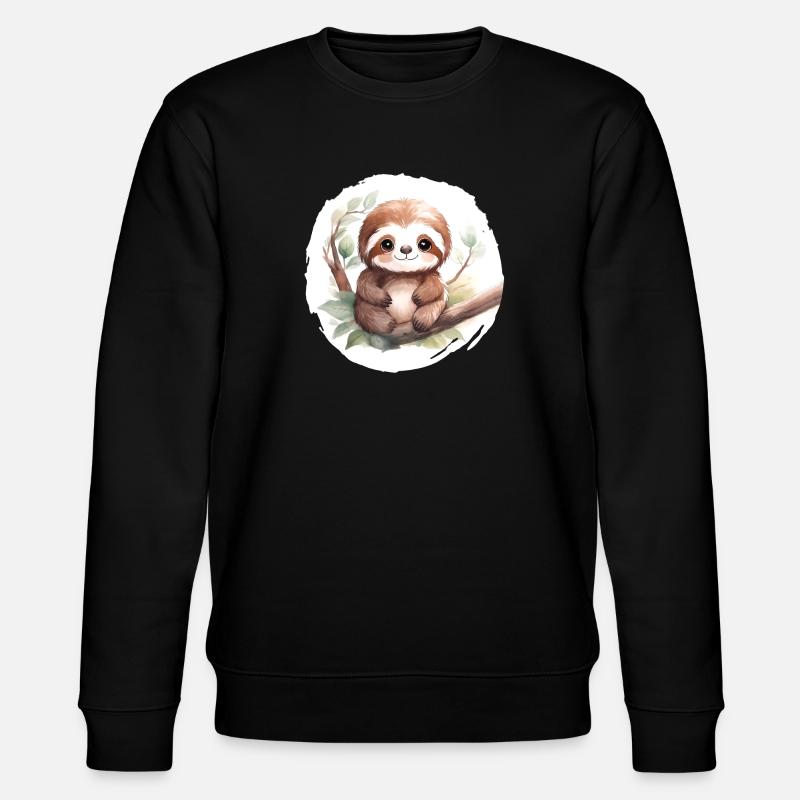 Aquarelle de paresseux - Sweat bio CHANGER Stanley/Stella Unisexe - noir