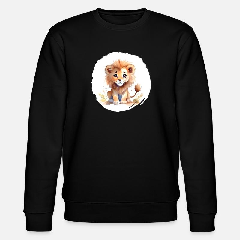 Aquarelle Lion - Sweat bio CHANGER Stanley/Stella Unisexe - noir