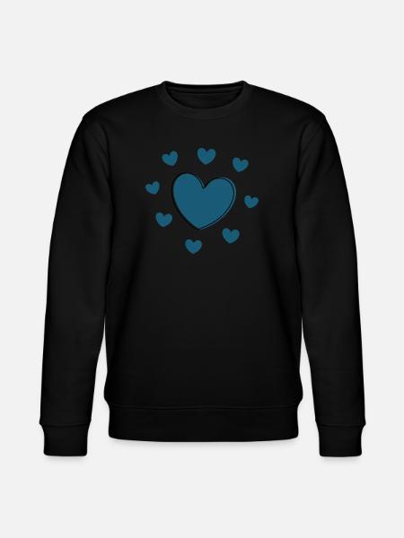 blue heart valentine's day gift - Stanley/Stella CHANGER Unisex Organic Sweatshirt - black