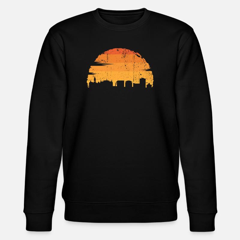Sonnenuntergang Skyline Pinselstrich - Stanley/Stella Unisex Bio-Sweatshirt CHANGER  - Schwarz