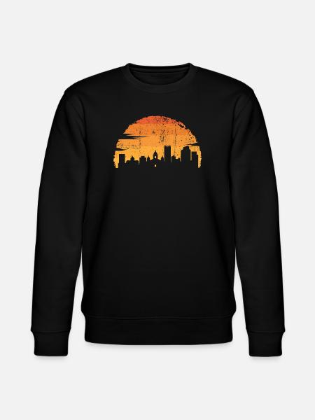 Zachód słońca Skyline - sylwetka wektorowa - Ekologiczna bluza unisex Stanley/Stella CHANGER - czarny