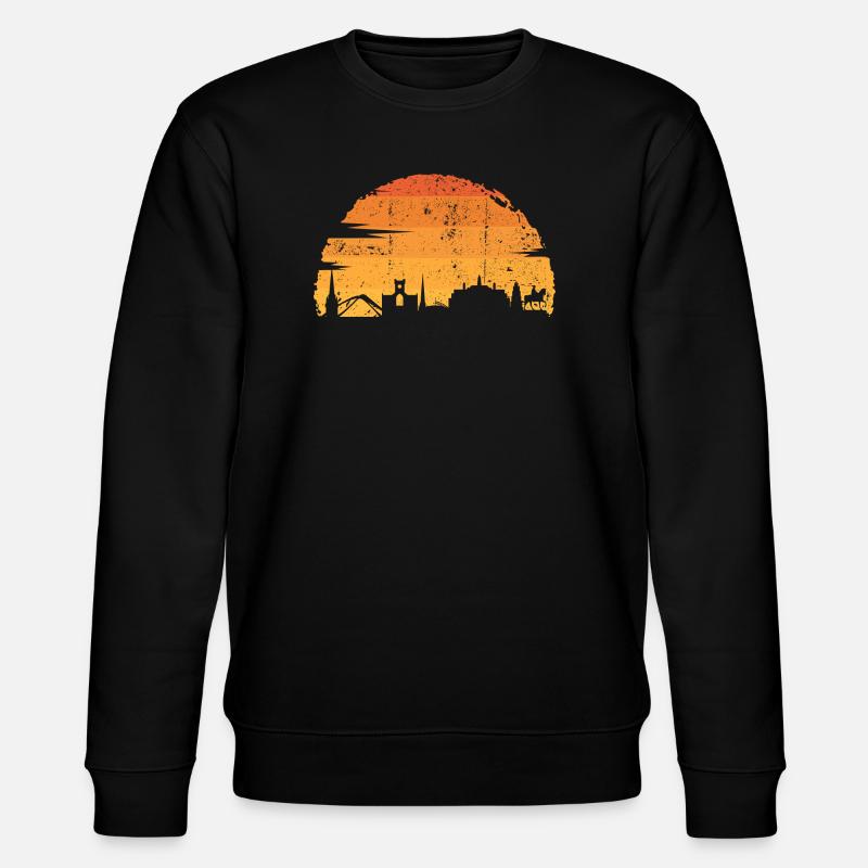 Sonnenuntergang Skyline Silhouette - Stanley/Stella Unisex Bio-Sweatshirt CHANGER  - Schwarz