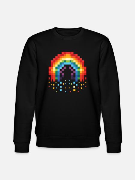 Pixel Art Rainbow 8-Bit Retro - Stanley/Stella CHANGER Unisex Organic Sweatshirt - black