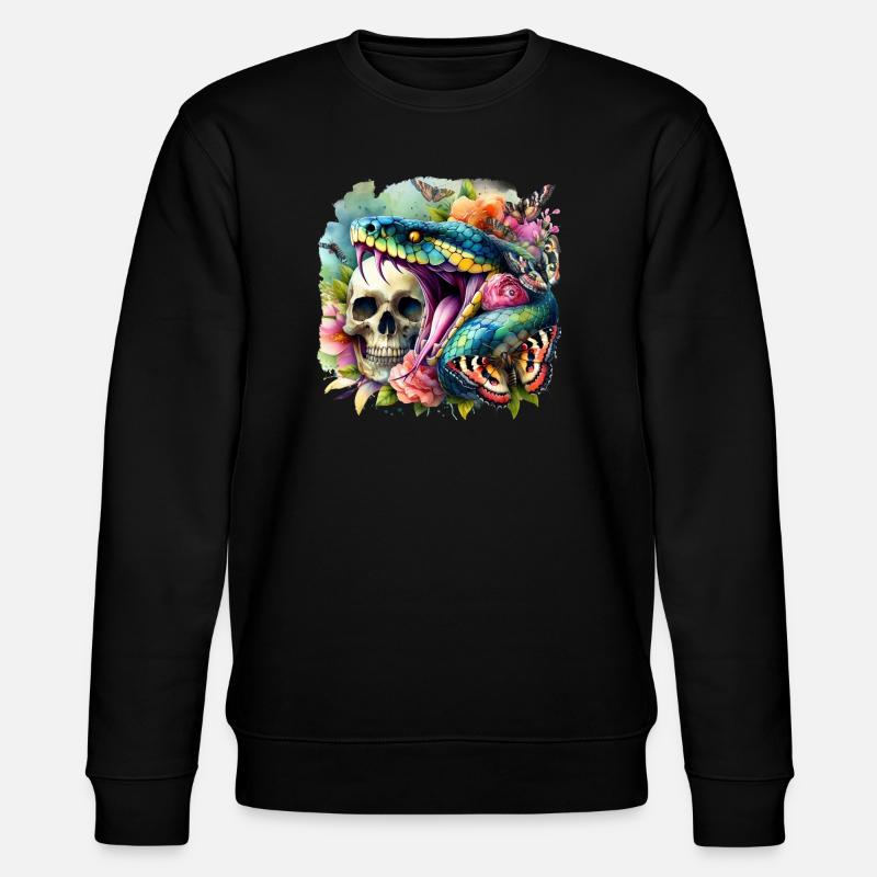 Snake Skull - Stanley/Stella CHANGER Unisex Organic Sweatshirt - black
