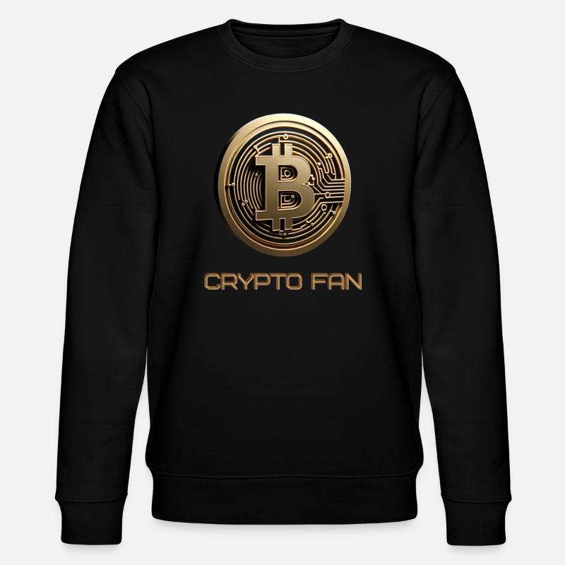 Bitcoin 3D Cryptocurrency - Stanley/Stella CHANGER Unisex Organic Sweatshirt - black