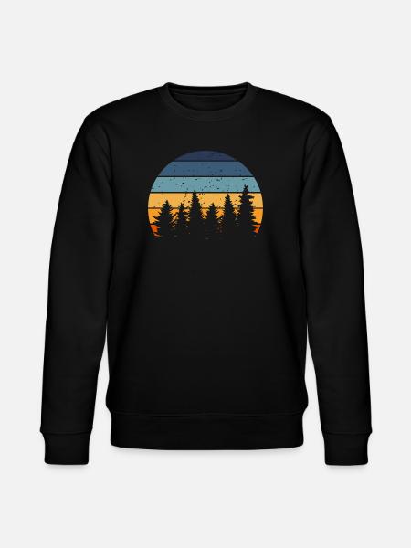 Forest Nature Retro Tree - Stanley/Stella CHANGER Unisex Organic Sweatshirt - black