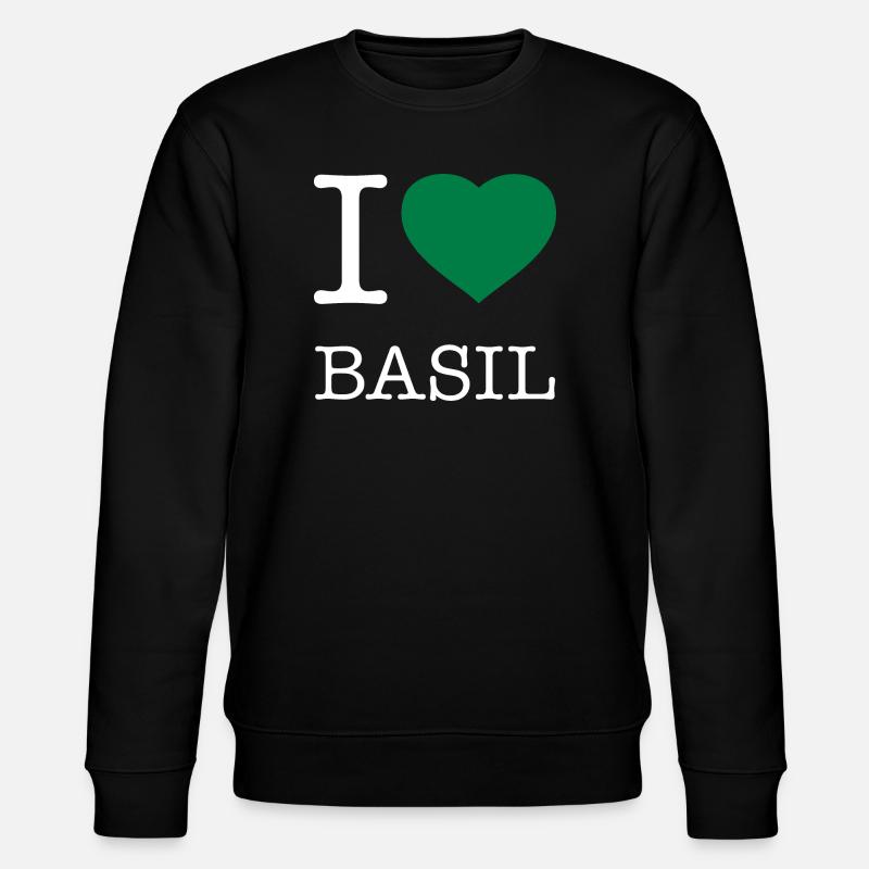 I LOVE BASIL Basilikum - Stanley/Stella Unisex Bio-Sweatshirt CHANGER  - Schwarz