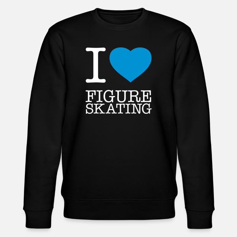 I LOVE FIGURE SKATING Eiskunstlaufen - Stanley/Stella CHANGER Unisex Organic Sweatshirt - black