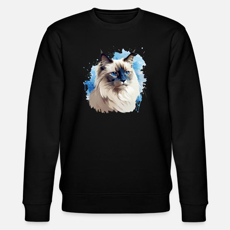 Kattehoved hellig birma - Stanley/Stella økologisk unisex-sweatshirt CHANGER  - sort
