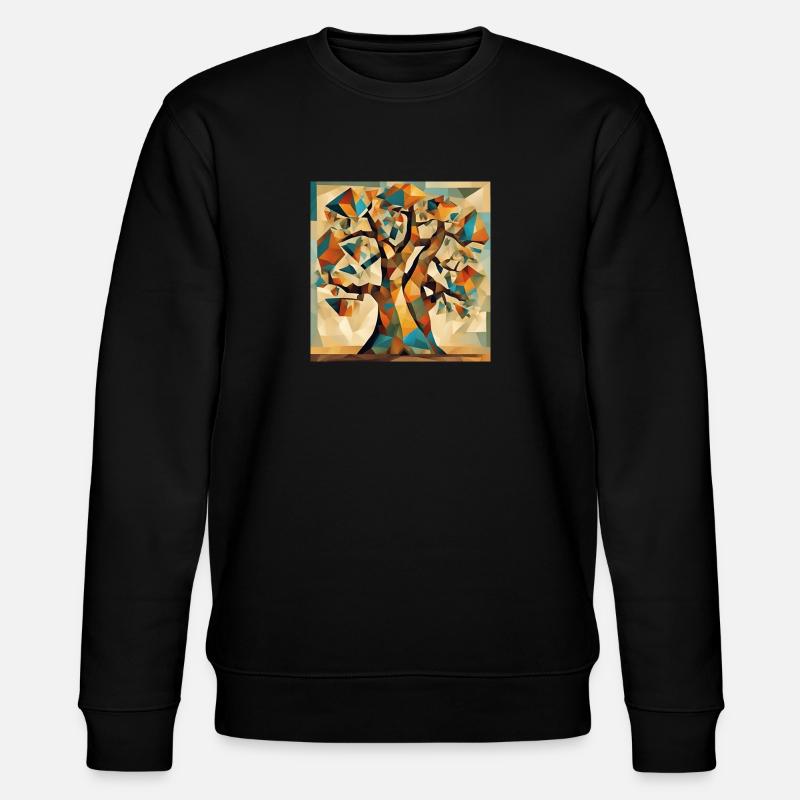 Autumn tree in geometry - Stanley/Stella CHANGER Unisex Organic Sweatshirt - black