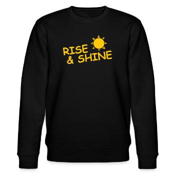 RISE & SHINE - Stanley/Stella Unisex Bio-Sweatshirt CHANGER  - Schwarz - Vorne - Nik (191cm) & Marisol (170cm)