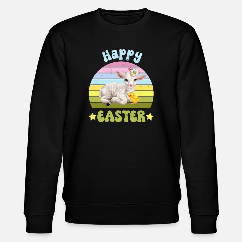 Ostern Lamm Schaf - Stanley/Stella Unisex Bio-Sweatshirt CHANGER  - Schwarz