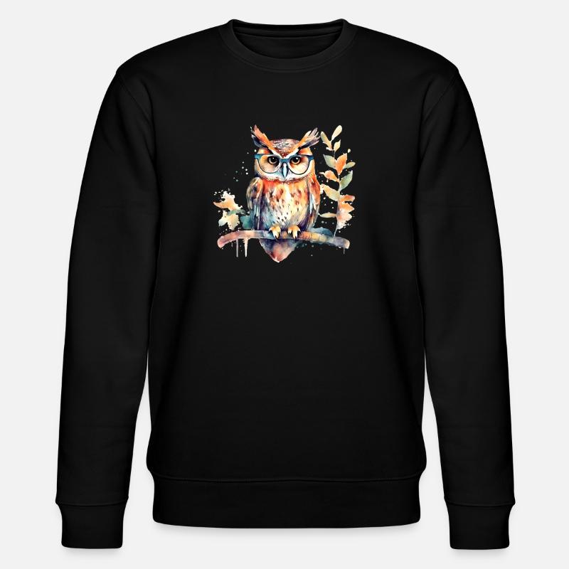Hibou avec des lunettes - Sweat bio CHANGER Stanley/Stella Unisexe - noir