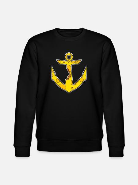 Cheese Anchor Captain Symbol - Stanley/Stella CHANGER Unisex Organic Sweatshirt - black