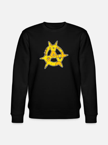 Anarchy symbol made of cheese - Stanley/Stella CHANGER Unisex Organic Sweatshirt - black