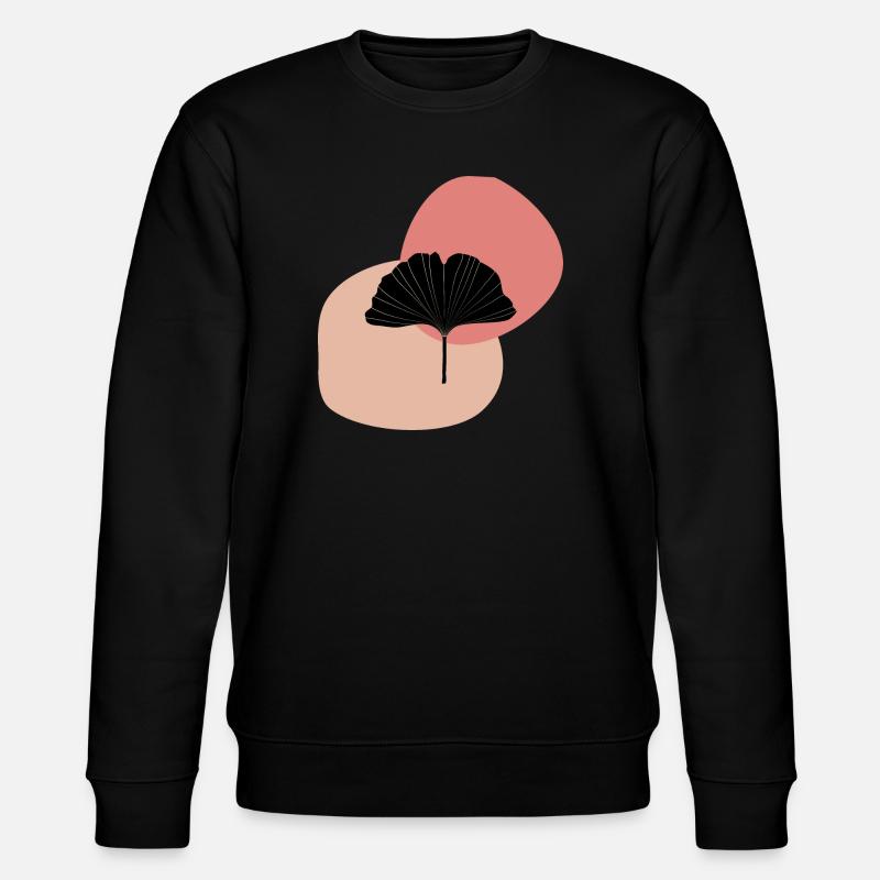 Gingko Blatt midcentury modern - Stanley/Stella Unisex Bio-Sweatshirt CHANGER  - Schwarz