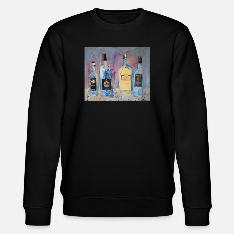 Expressive Weinflaschen vier Freunde - Stanley/Stella Unisex Bio-Sweatshirt CHANGER  - Schwarz