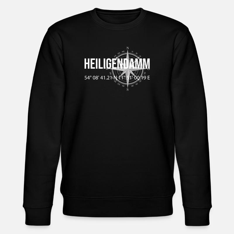Koordinaten Heiligendamm - Stanley/Stella Unisex Bio-Sweatshirt CHANGER  - Schwarz