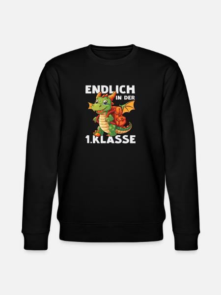 Drache 1 Klasse Einschulung Schule Drachen Spruch - Stanley/Stella Unisex Bio-Sweatshirt CHANGER  - Schwarz