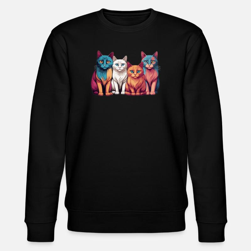 Katzen Gang - Stanley/Stella Unisex Bio-Sweatshirt CHANGER  - Schwarz