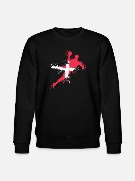 Handball Team Dänemark Handballer Symbol Wurf icon - Stanley/Stella Unisex Bio-Sweatshirt CHANGER - Schwarz