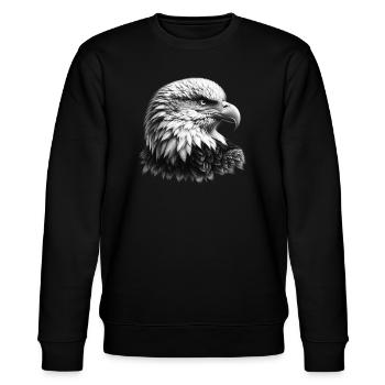 Bald Eagle - Stanley/Stella CHANGER Unisex Organic Sweatshirt - black - Front - Nik (191cm) & Marisol (170cm)