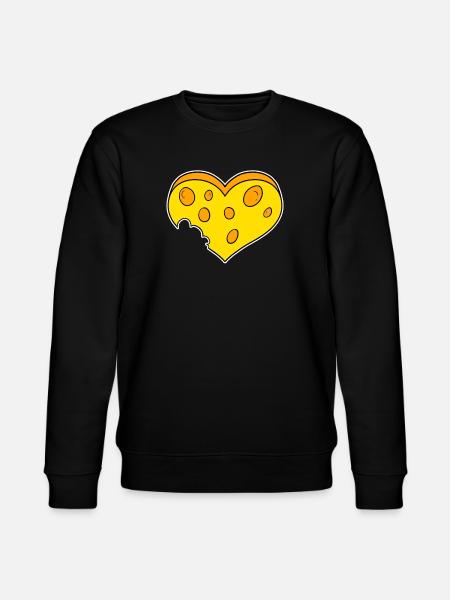 Cheese Heart - Stanley/Stella CHANGER Unisex Organic Sweatshirt - black