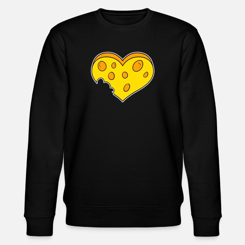 Käse Herz - Stanley/Stella Unisex Bio-Sweatshirt CHANGER  - Schwarz