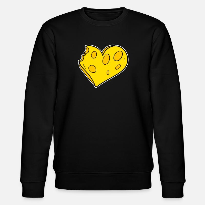 Cheese Heart - Stanley/Stella CHANGER Unisex Organic Sweatshirt - black