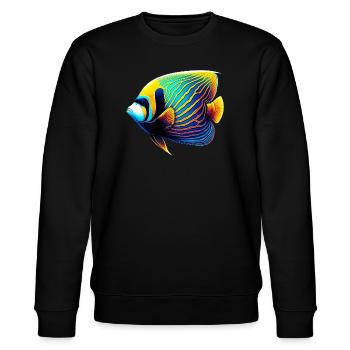 Kaiser-Engelsfisch - Stanley/Stella Unisex Bio-Sweatshirt CHANGER  - Schwarz - Vorne - Nik (191cm) & Marisol (170cm)