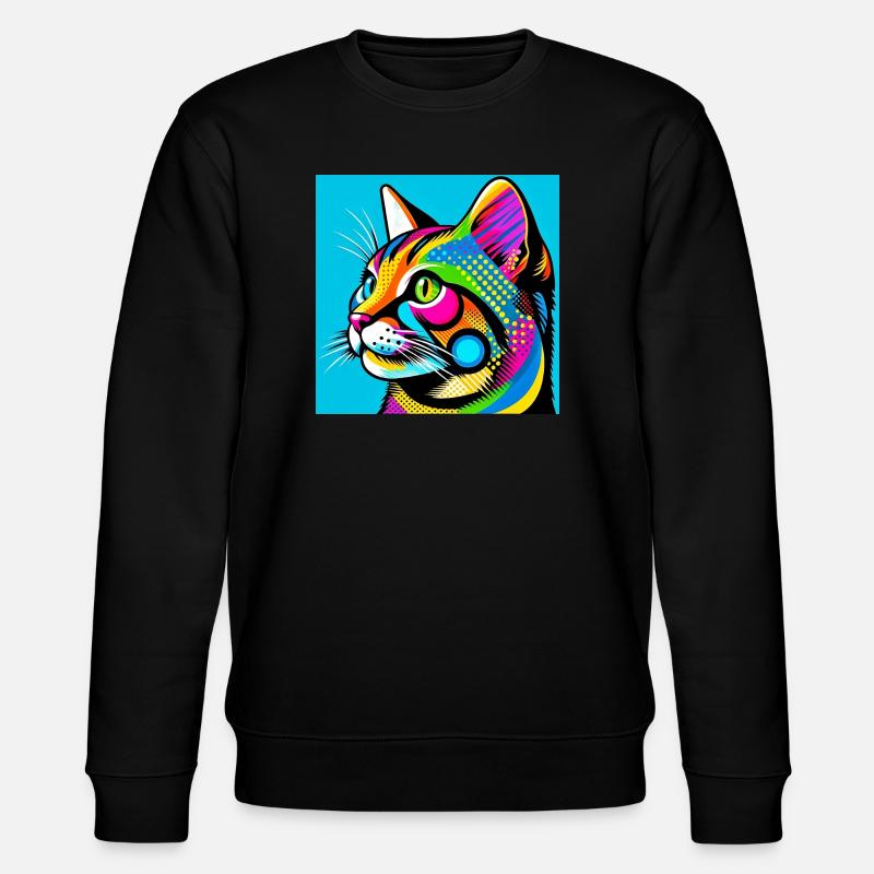 Chat Pop Art - Sweat bio CHANGER Stanley/Stella Unisexe - noir