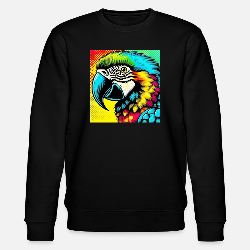 Papagei Pop Art - Stanley/Stella Unisex Bio-Sweatshirt CHANGER  - Schwarz