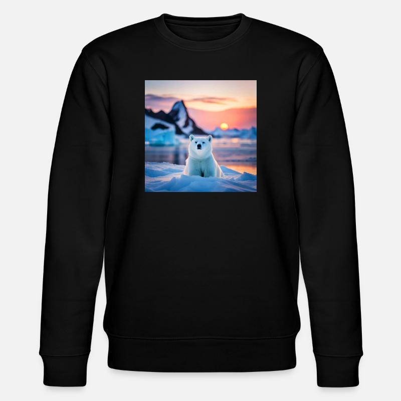 Puuh auf der Eisscholle - Stanley/Stella Unisex Bio-Sweatshirt CHANGER  - Schwarz
