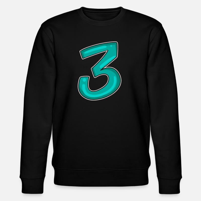 3 - Three - Third - Stanley/Stella CHANGER Unisex Organic Sweatshirt - black