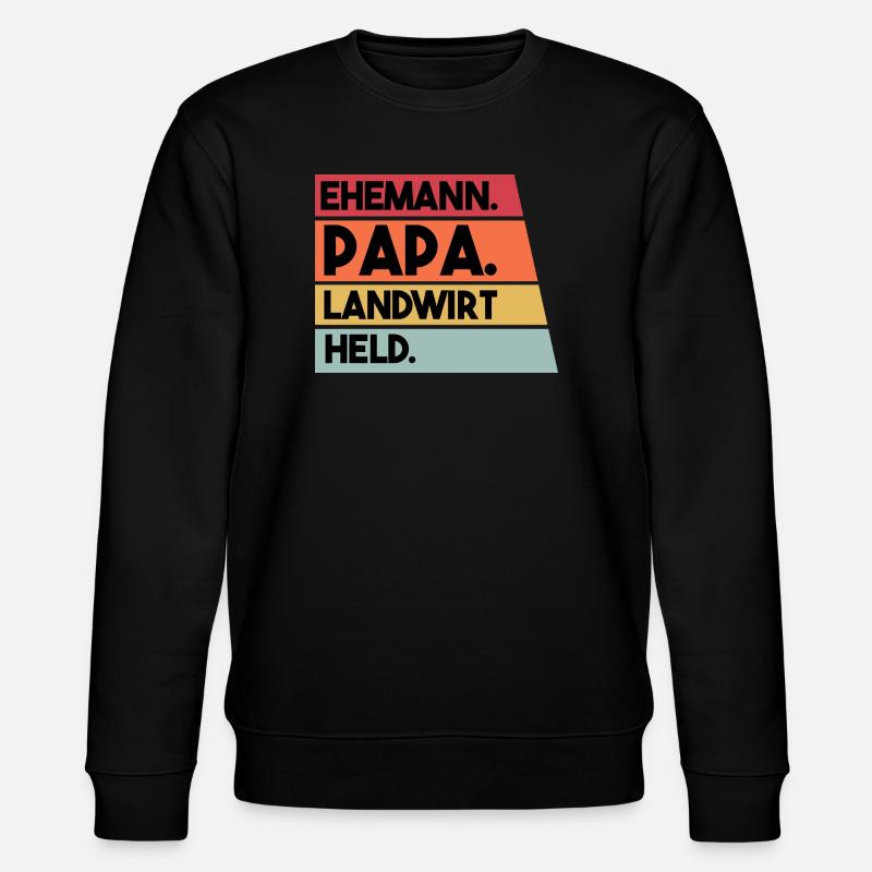 Ehemann Papa Landwirt Held - Stanley/Stella Unisex Bio-Sweatshirt CHANGER - Schwarz