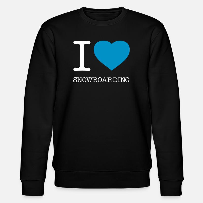 I LOVE SNOWBOARDING - Stanley/Stella Unisex Bio-Sweatshirt CHANGER  - Schwarz