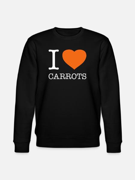 I LOVE CARROTS Karotten - Stanley/Stella CHANGER Unisex Organic Sweatshirt - black