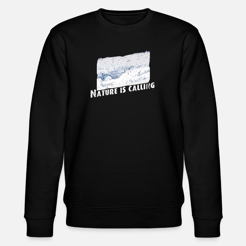 Nature is calling Winter - Stanley/Stella Unisex Bio-Sweatshirt CHANGER  - Schwarz