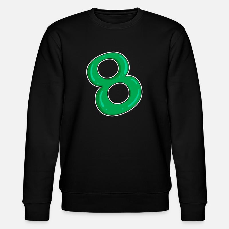 Eight - 8 - Green - Stanley/Stella CHANGER Unisex Organic Sweatshirt - black