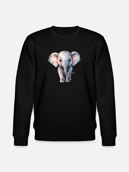 PastellElefant im Aquarellstil - Stanley/Stella Unisex Bio-Sweatshirt CHANGER  - Schwarz
