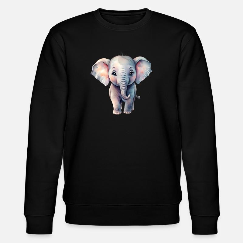 Éléphant pastel dans le style aquarelle - Sweat bio CHANGER Stanley/Stella Unisexe - noir