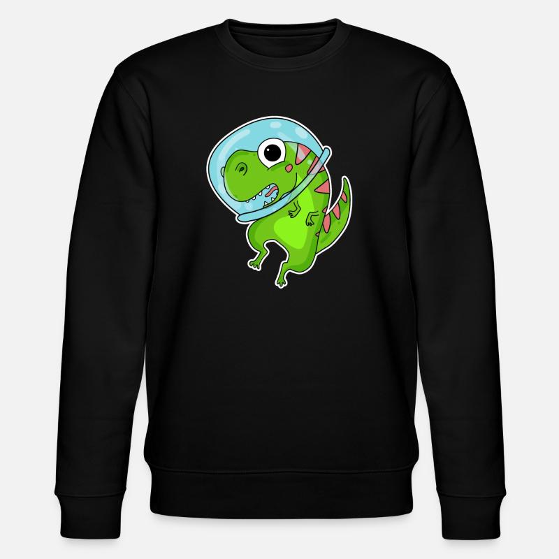 Dino Motif Dinosaur Space Astronauat - Stanley/Stella CHANGER Unisex Organic Sweatshirt - black