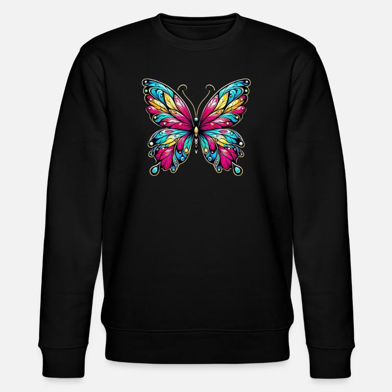 Schmetterling - Stanley/Stella Unisex Bio-Sweatshirt CHANGER - Schwarz